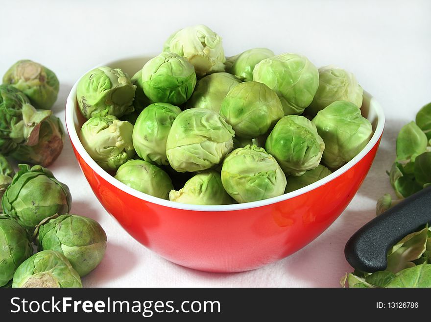 Dressed brussel sprouts in a bowl