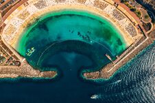Aerial View Of The Amadores Beach On The Gran Canaria Island In Spain. Stock Photos
