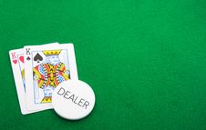 Pair Of Kings For The Dealer On Green Royalty Free Stock Photo Pair Of Kings For The Dealer On Green Royalty Free Stock Photo