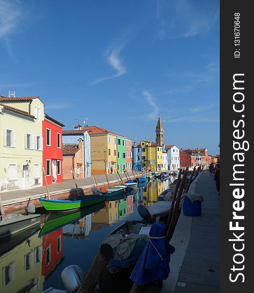 Waterway, Sky, Town, Canal