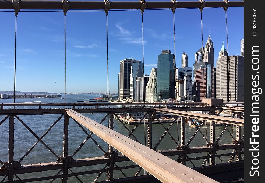 Metropolitan Area, Skyline, Bridge, Sky