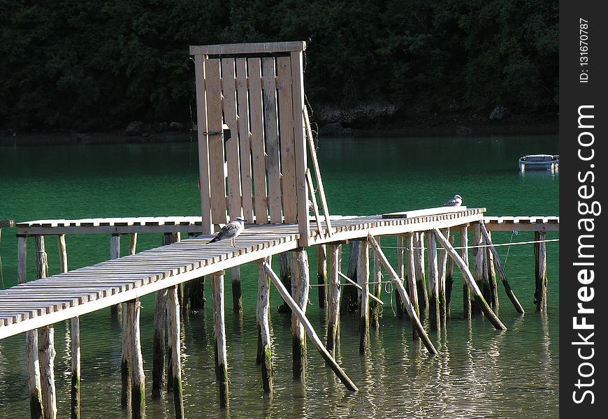 Water, Dock, Bridge, Wood