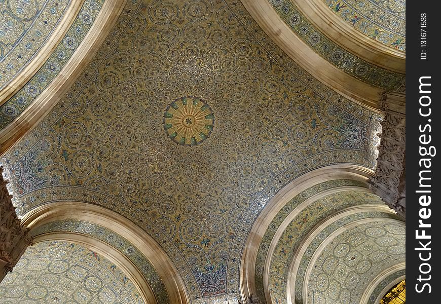 Dome, Ceiling, Symmetry, Arch