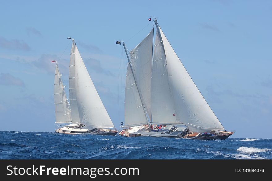 Sail, Schooner, Sailboat, Water Transportation
