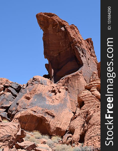 Rock, Badlands, Sky, Formation