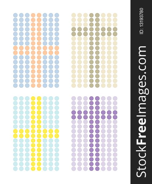 Four simple colorful cross patterns suitable for religion-related designs. Four simple colorful cross patterns suitable for religion-related designs