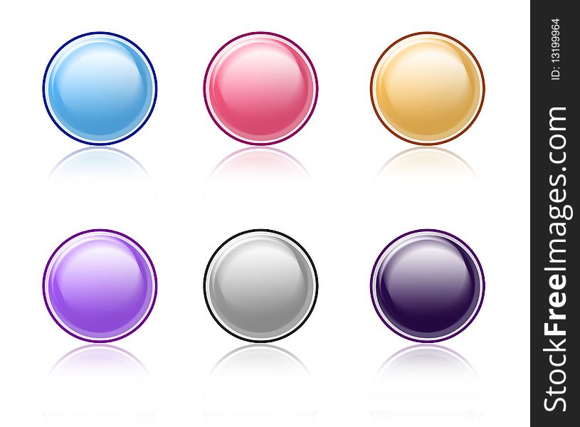 Website Buttons With Reflections