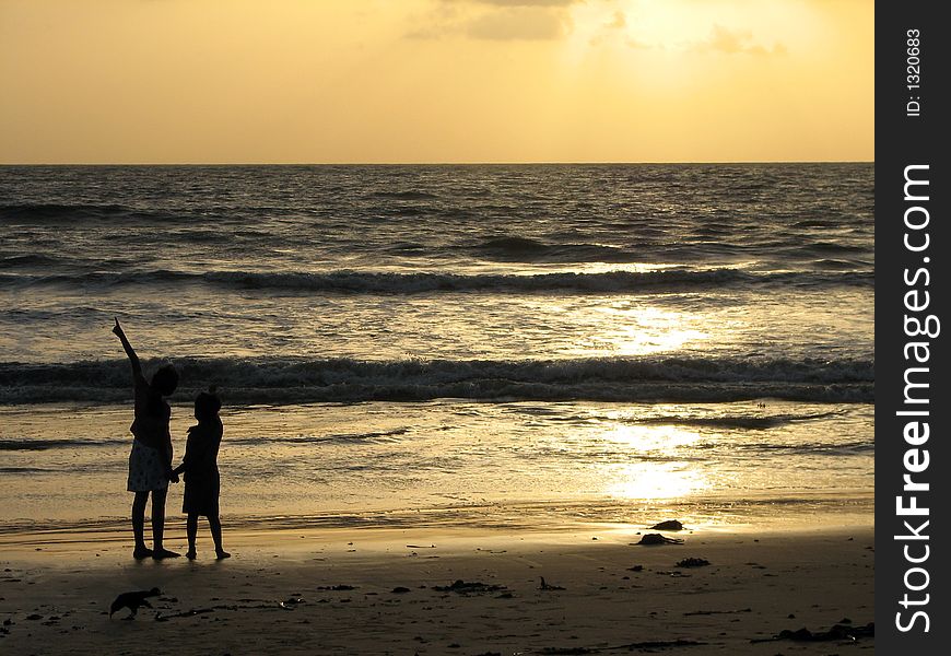 Kids playing on a Beach