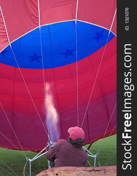 Close-up of Inflating Hot Air Balloon