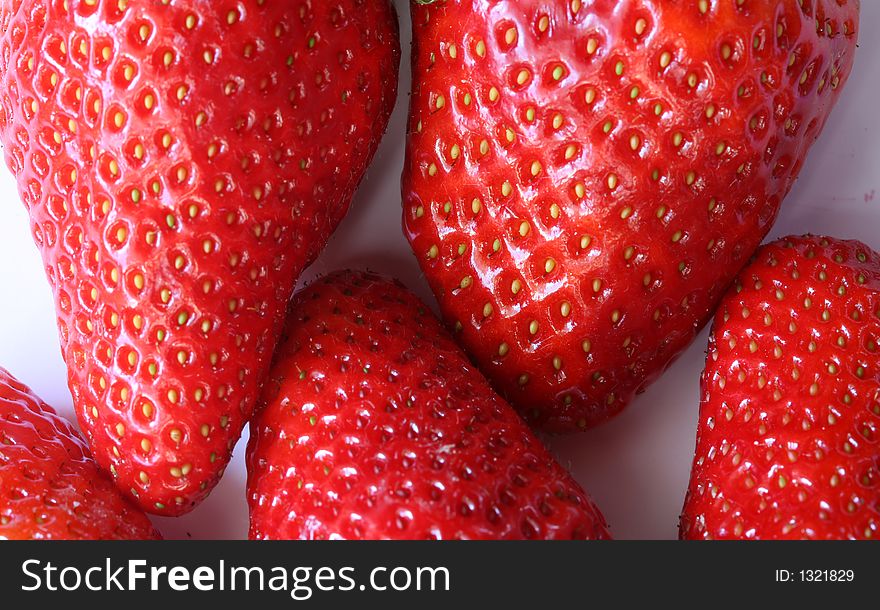 Strawberries compostion, few fruits on whire background. Strawberries compostion, few fruits on whire background