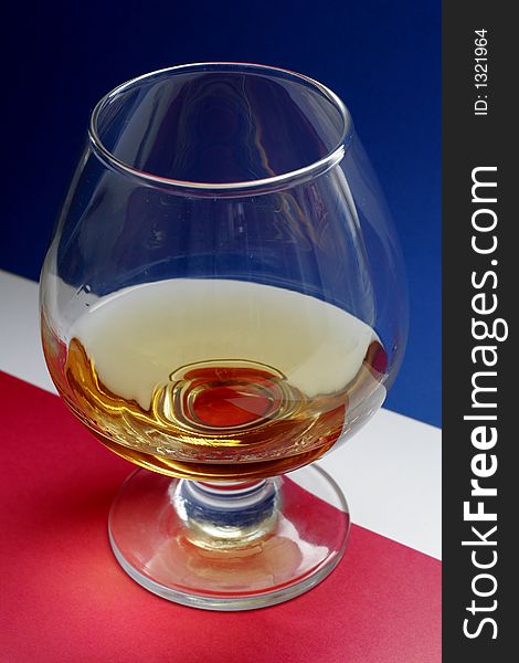 The Armenian cognac in a glass