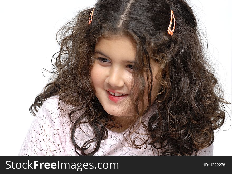 Child with big smile and curl hair