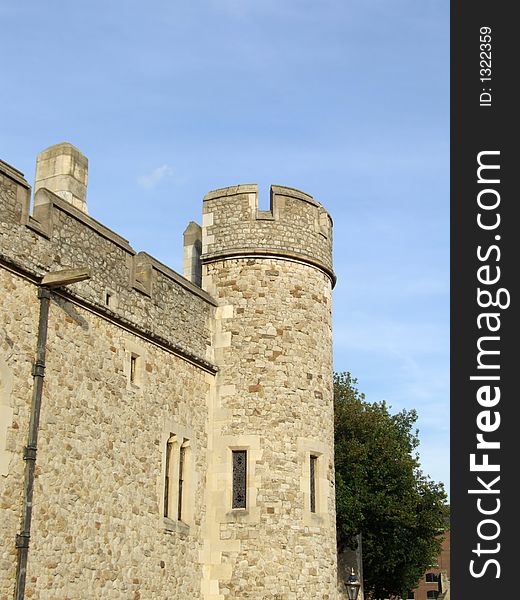 A view of the tower of London.