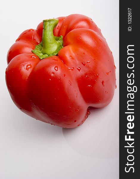 Red Pepper on plain background