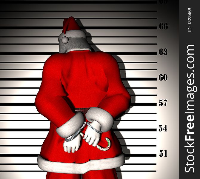 Santa Arrested for Breaking and Entering. Handcuffed. Bah Humbug Series. Santa Arrested for Breaking and Entering. Handcuffed. Bah Humbug Series