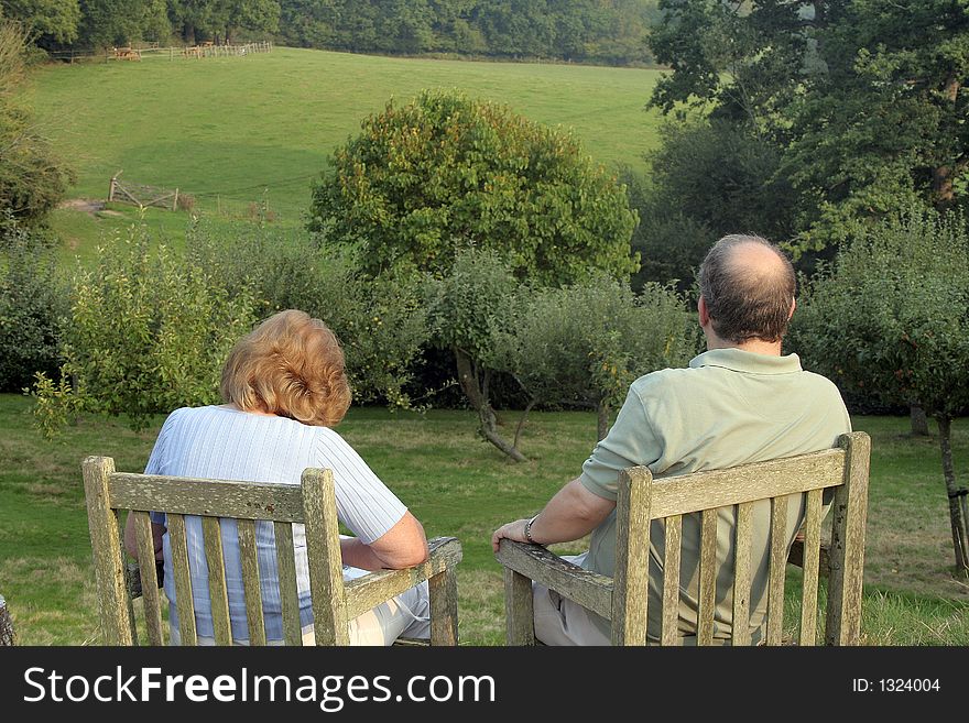 A couple taking a rest in English countryside. A couple taking a rest in English countryside