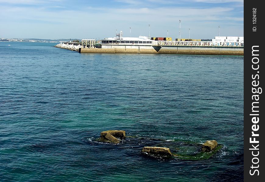 Harbor and sea view in cadiz