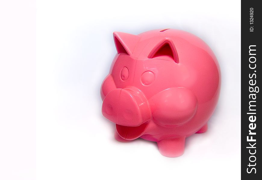 Plastic pig money box for your savings. Plastic pig money box for your savings