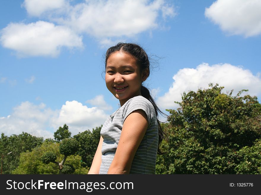 Portrait of young asian girl.