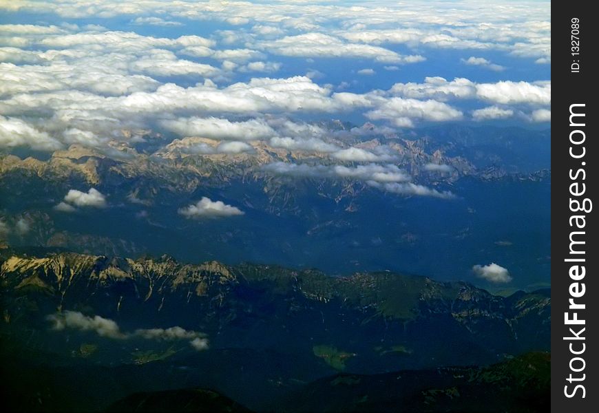 Alps. View from the airplane.