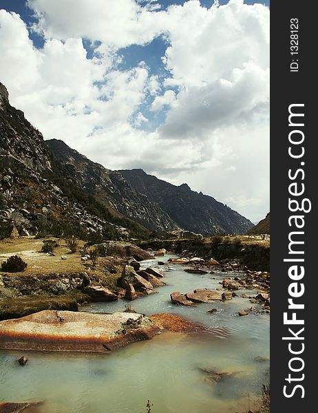 Beautiful River In The Cordilleras Mountain