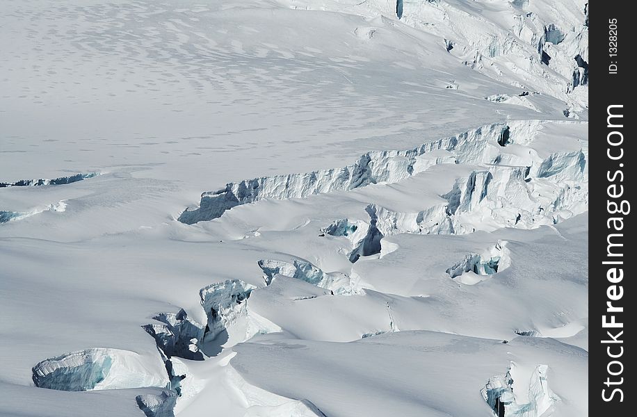 Snowcovered glacier in the high Cordilleras