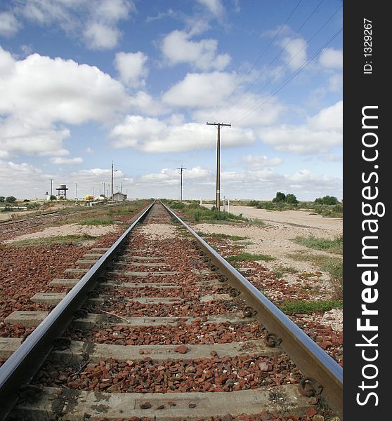 Train tracks in the outback in Aussie land. Train tracks in the outback in Aussie land.