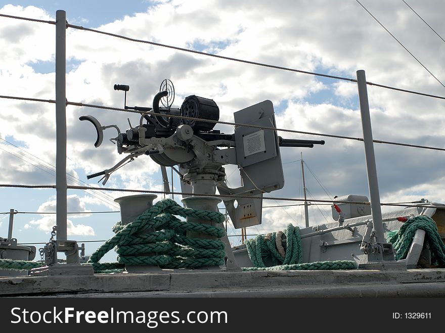 Picture of gun on military ship in Oslo, Norway. Picture of gun on military ship in Oslo, Norway.