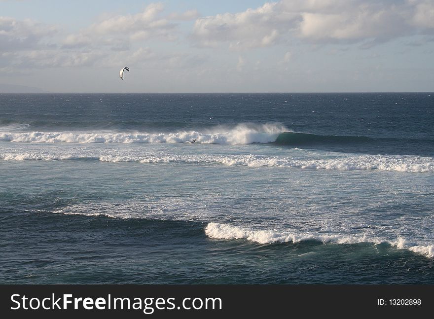 Kite Surfing on Maui Hawaii Coast