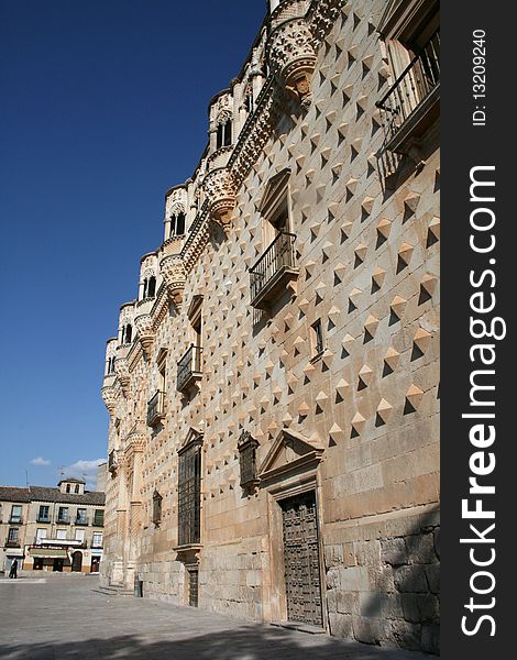 Frontal facado of the Palacio del infantado (XV century)in Guadalajara (Spain). Frontal facado of the Palacio del infantado (XV century)in Guadalajara (Spain).
