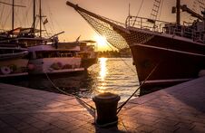 Golden Sunset In Makarska, Croatia Stock Image