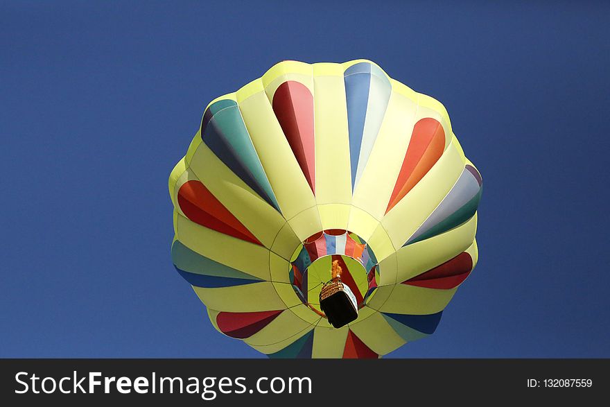 Hot Air Balloon, Hot Air Ballooning, Yellow, Parachuting