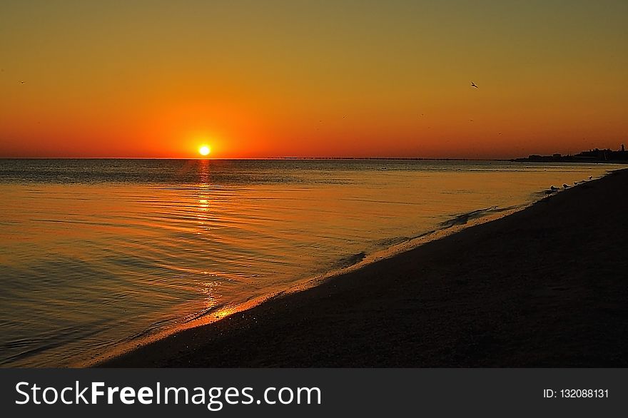 Horizon, Sunset, Sunrise, Sea