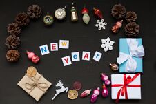 Christmas Background Christmas Gifts Gifts New Year Tree Decoration Toys Stock Images
