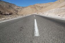 Empty Road In Chilean Atacama Desert Stock Photography
