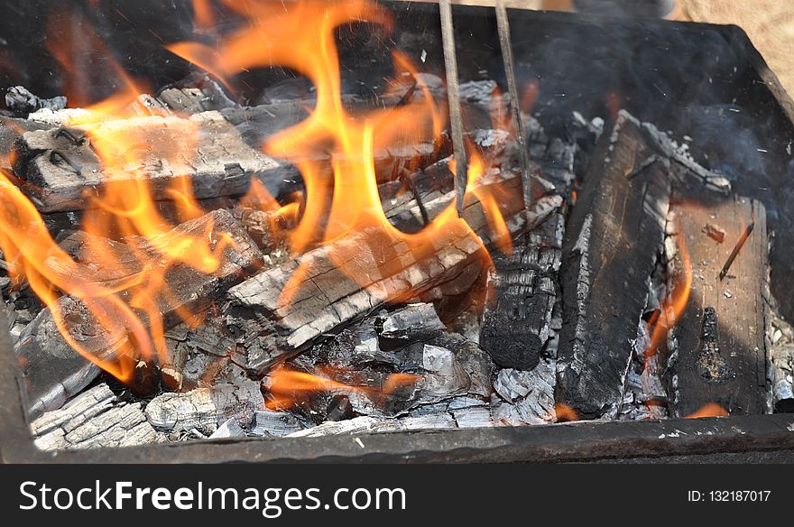Charcoal, Grilling, Barbecue, Fire