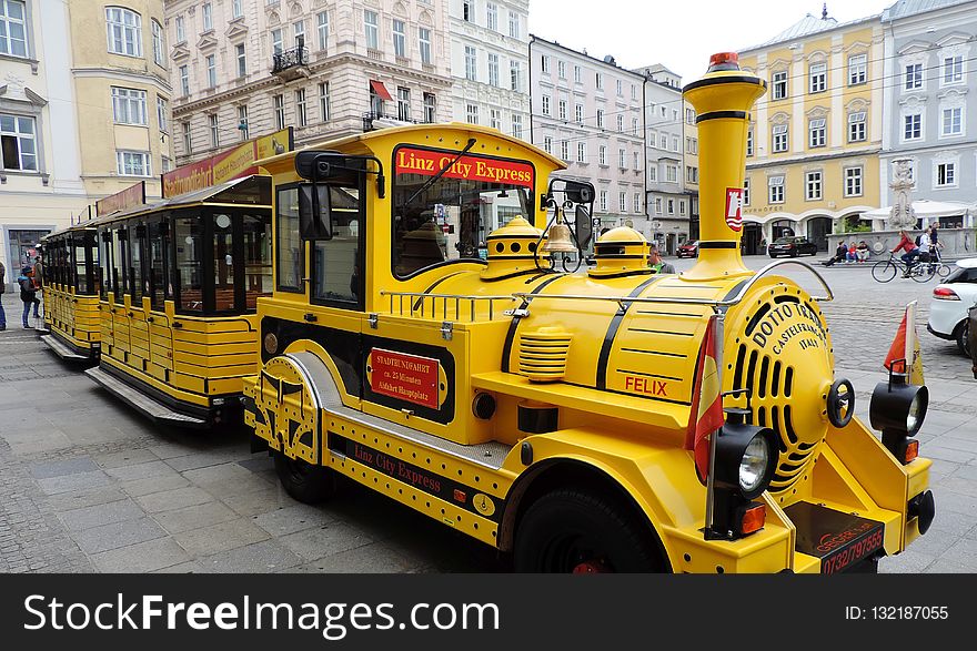 Motor Vehicle, Transport, Bus, Yellow
