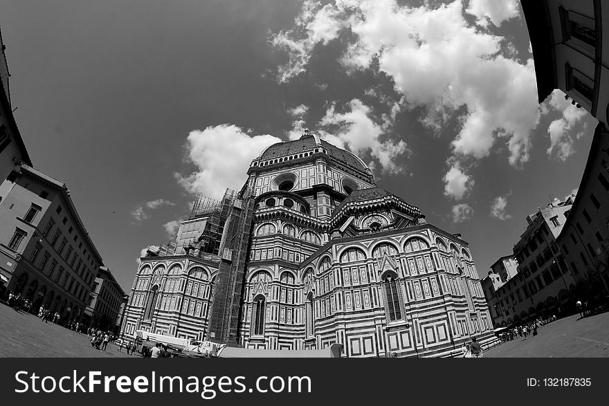 Sky, Landmark, Black And White, Monochrome Photography