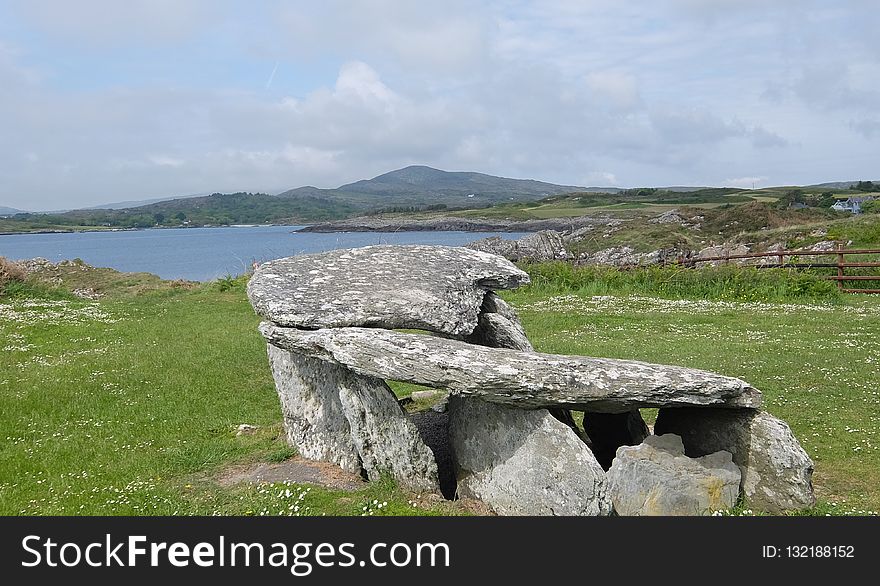 Rock, Grass, Promontory, Archaeological Site