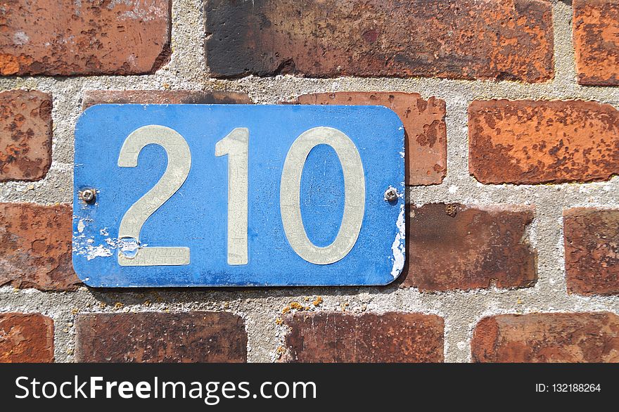 Wall, Brick, Number, House Numbering