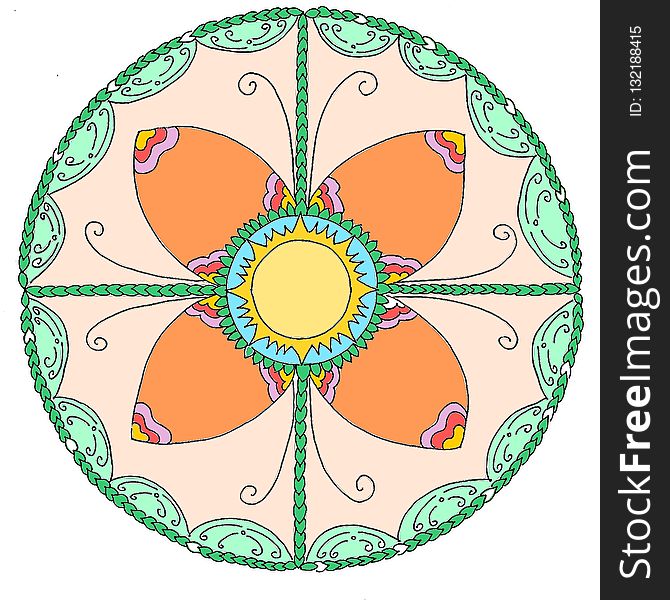 Flower, Leaf, Circle, Design