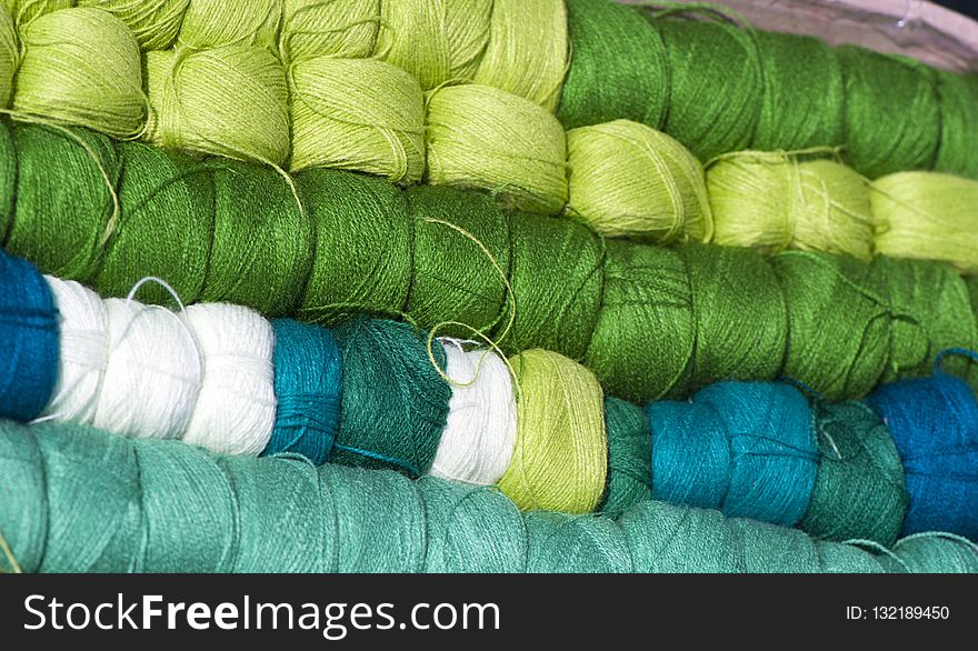 Thread, Green, Textile, Material
