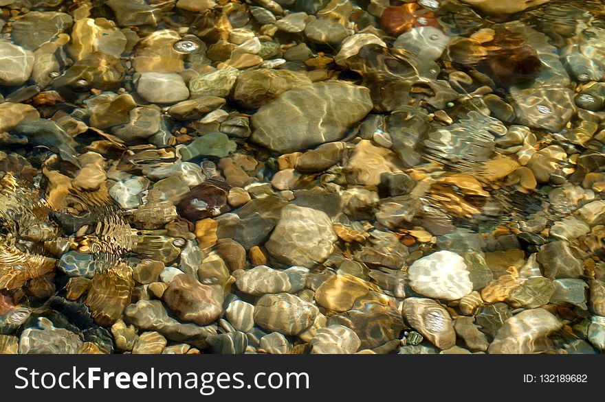 Pebble, Rock, Water, Material