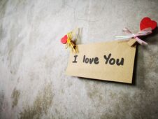 I Love You Written On The Wall Stock Photo