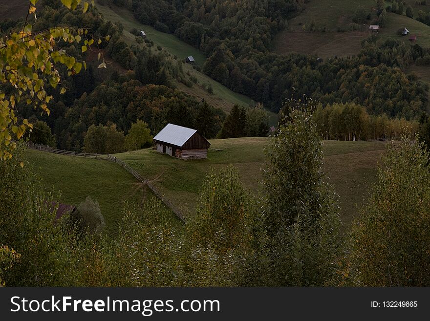 Mountain landscape house