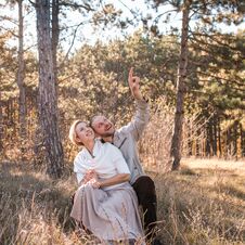 Couple In Love Hugging In The Forest. Stock Photos Couple In Love Hugging In The Forest. Stock Photos
