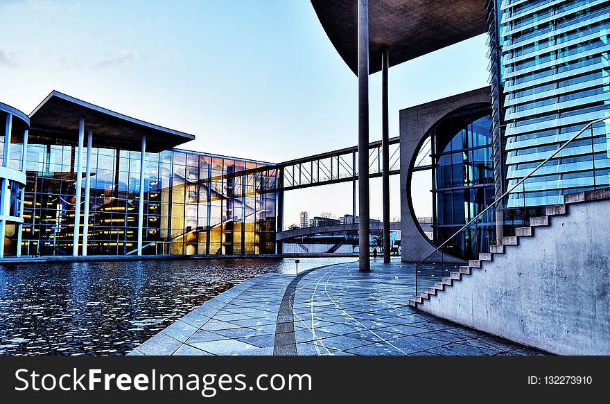 Reflection, Water, Architecture, Condominium