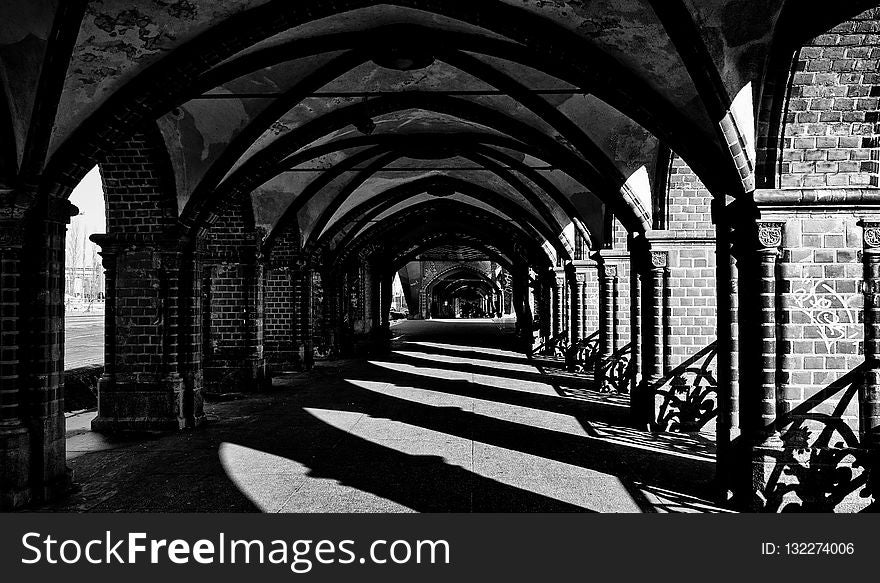 Arch, Black And White, Monochrome Photography, Infrastructure