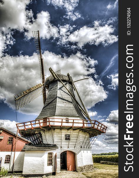 Windmill, Cloud, Sky, Mill