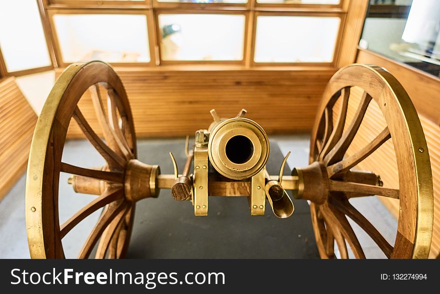 Wheel, Cannon, Spoke, Brass